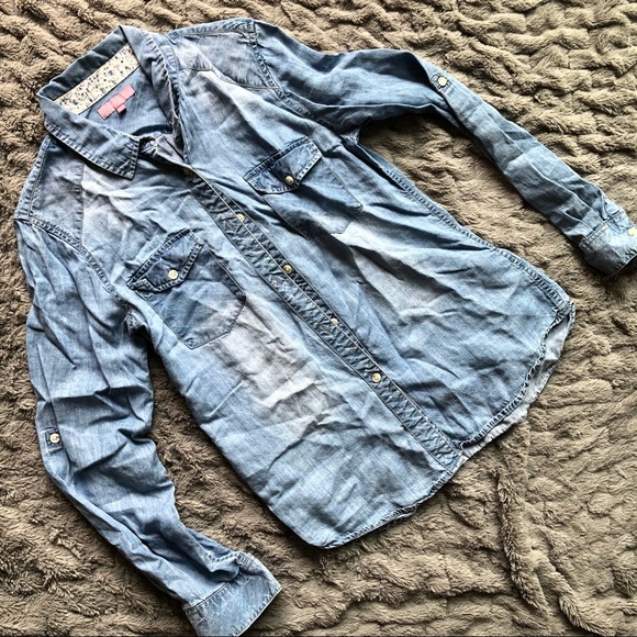 Harper Like Denim Button Down Shirt - Picture 2 of 6